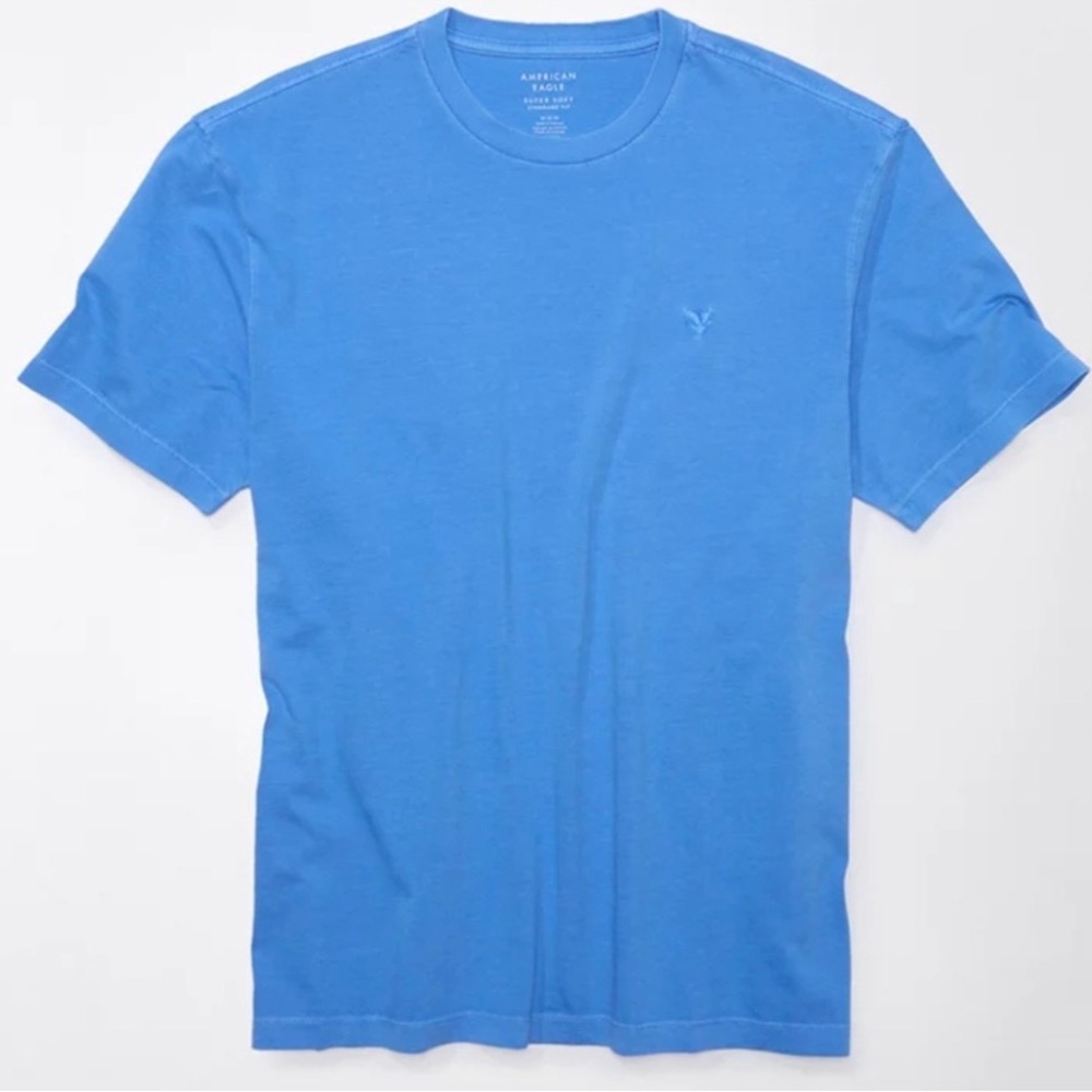American Eagle Men’s Super Soft Icon T-Shirt in Bright Blue, size Medium